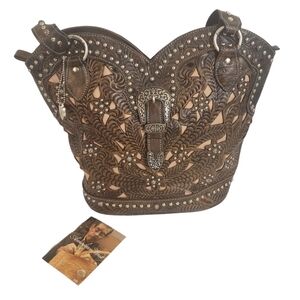 American West Brown Leather Shoulder Bag